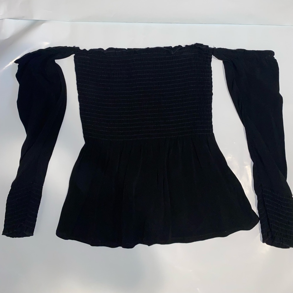 Black Womens Blue Rain Long Sleeve Shirt Size Small